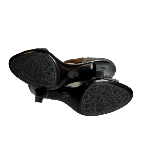 Sofft Metallic Gold Silver T-Strap Sandals Heels Women's Size 8.5 Comfort Shoes - Picture 5 of 9